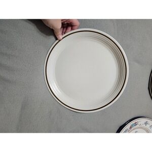 Town & Country Chestnut Stoneware Dinner Plate 10.5 Inch Brown Rim Japan Vintage